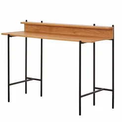 Wohnen Bürotische*Design Schreibtisch in Akazie Optik & Schwarz - Charme