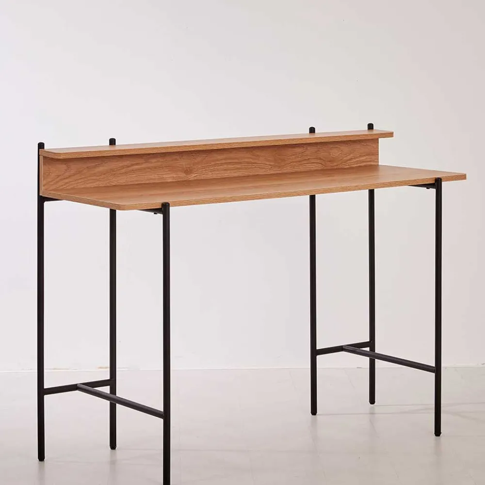 Wohnen Bürotische*Design Schreibtisch in Akazie Optik & Schwarz - Charme