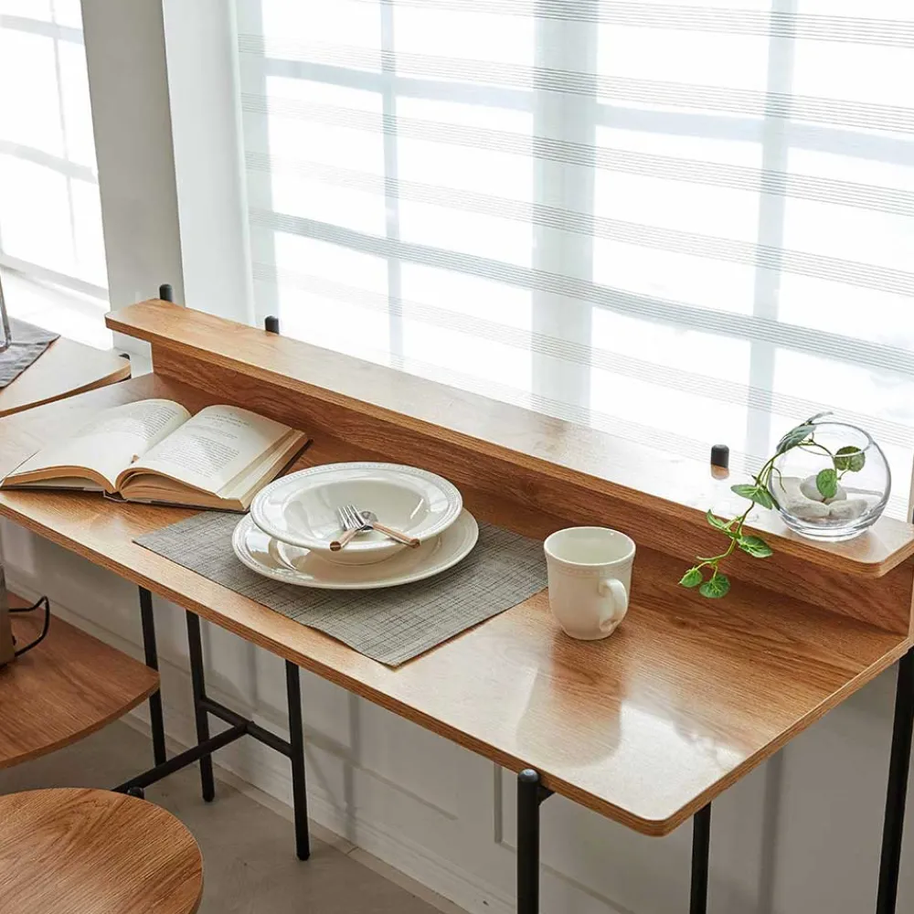 Wohnen Bürotische*Design Schreibtisch in Akazie Optik & Schwarz - Charme