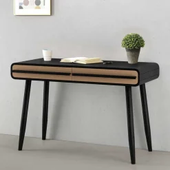 Kinder Wohnen Design Schreibtisch in Schwarz mit Eiche - Diadani