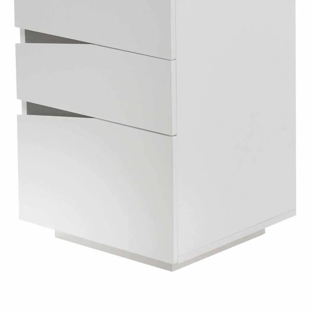 Kinder Wohnen Design Schreibtisch in Weiß 150x67 cm Velino mit 3 Schubladen