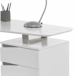 Kinder Wohnen Design Schreibtisch in Weiß 150x67 cm Velino mit 3 Schubladen