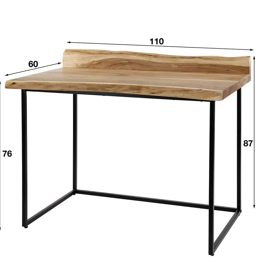 Wohnen Bürotische|Schminktische*Design Schreibtisch mit Naturkanten aus Akazie - Ilmany