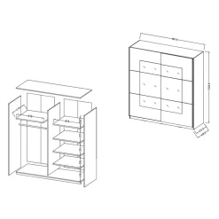 Wohnen Jugendzimmerschränke*Design Schwebetürenschrank mit Spiegel - Anglivia
