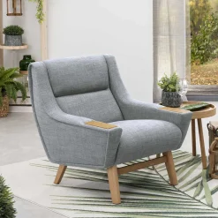 Wohnen Design Sessel in Hellgrau - Crutina