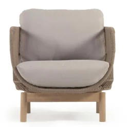 Wohnen Design Sessel Set aus Geflecht Kordel Beige - Kiranzo (2er Set)