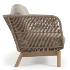 Wohnen Design Sessel Set aus Geflecht Kordel Beige - Kiranzo (2er Set)