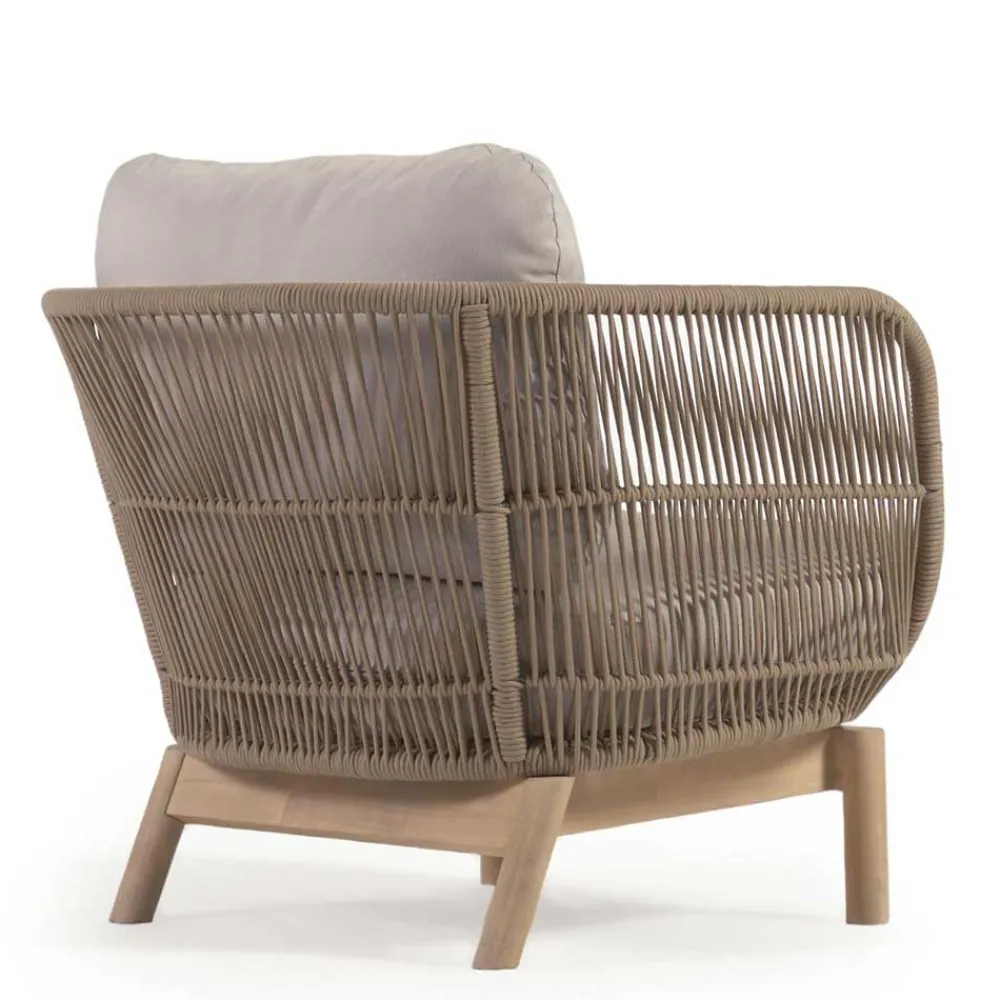 Wohnen Design Sessel Set aus Geflecht Kordel Beige - Kiranzo (2er Set)