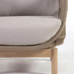 Wohnen Design Sessel Set aus Geflecht Kordel Beige - Kiranzo (2er Set)