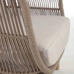 Wohnen Design Sessel Set aus Geflecht Kordel Beige - Kiranzo (2er Set)