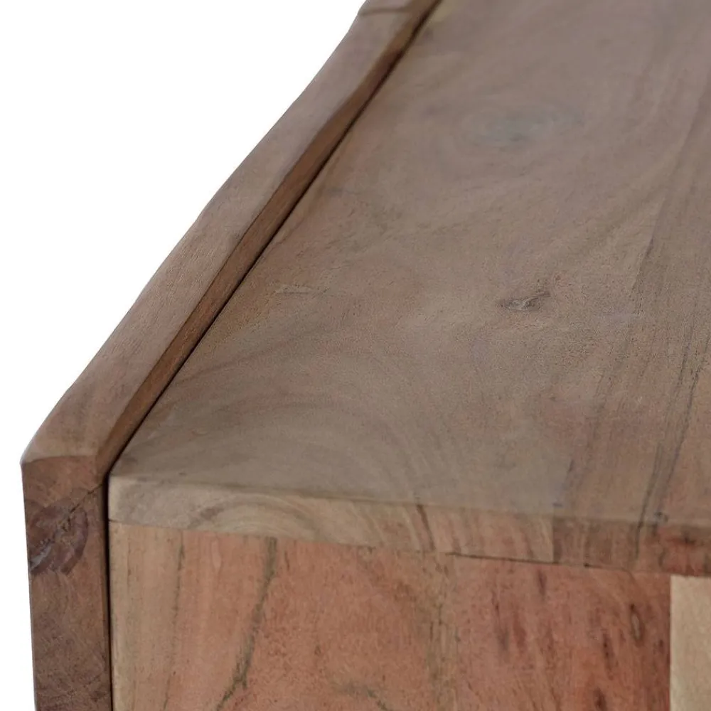 Wohnen Design Sideboard aus Akazienholz mit Schnitzerei - Merlan