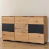 Wohnen Design Sideboard aus Eiche und Glas - Masicuri