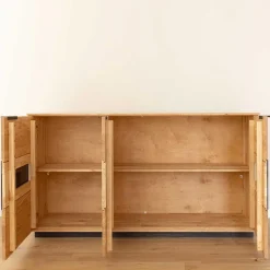 Wohnen Design Sideboard aus Eiche und Glas - Masicuri