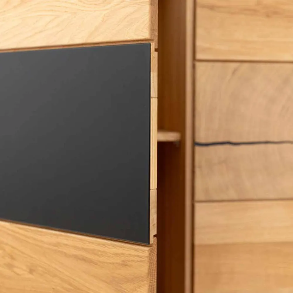 Wohnen Design Sideboard aus Eiche und Glas - Masicuri