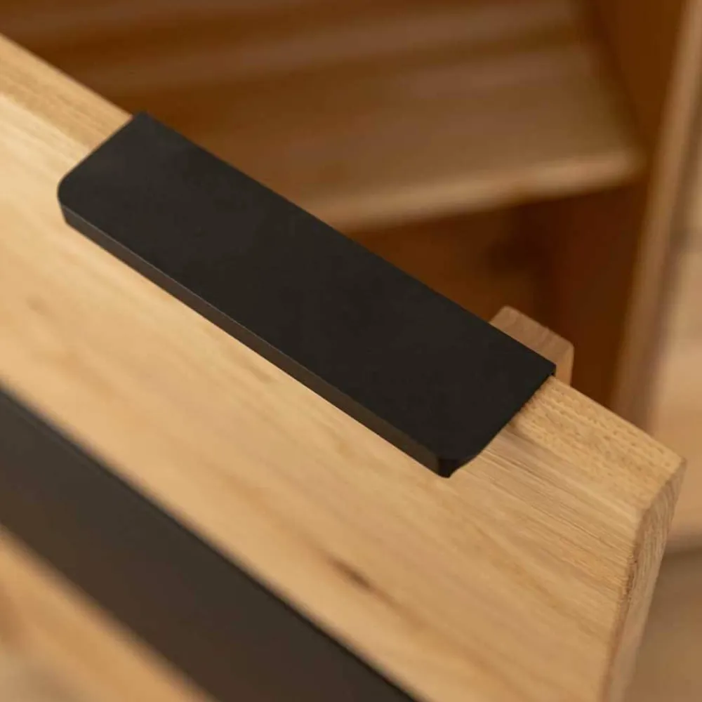 Wohnen Design Sideboard aus Eiche und Glas - Masicuri