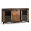 Wohnen Schwarze Möbel|Sideboards & Kommoden*Design Sideboard aus Mangoholz und Metall - Aglia