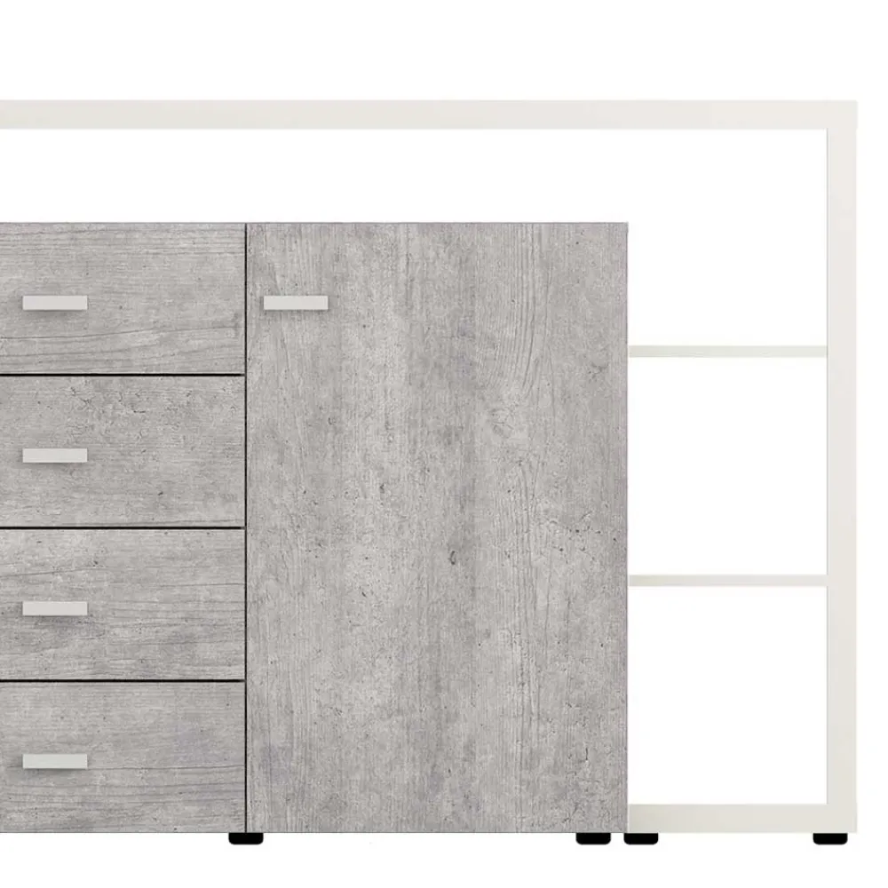 Wohnen Küchenschränke|Sideboards*Design Sideboard in Beton Optik & Weiß - Venatio