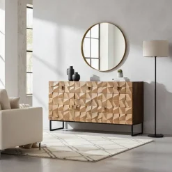 Wohnen Küchenschränke|Designermöbel*Design Sideboard in Bronze und Mango Natur - Bensez