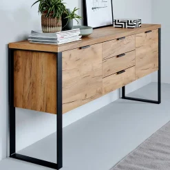 Wohnen Schwarze Möbel|Sideboards & Kommoden*Design Sideboard in Eiche Optik - Ilvensa