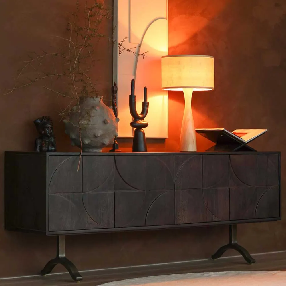 Wohnen Tv & Hifi-Möbel|Tv & Hifi-Möbel*Design Sideboard in Nussbaum aus Mango Holz - Pisino