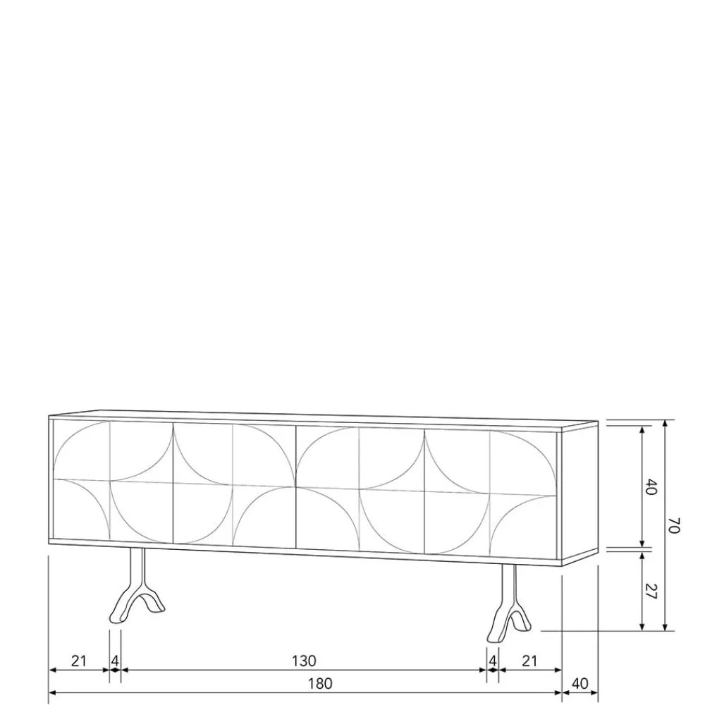 Wohnen Tv & Hifi-Möbel|Tv & Hifi-Möbel*Design Sideboard in Nussbaum aus Mango Holz - Pisino