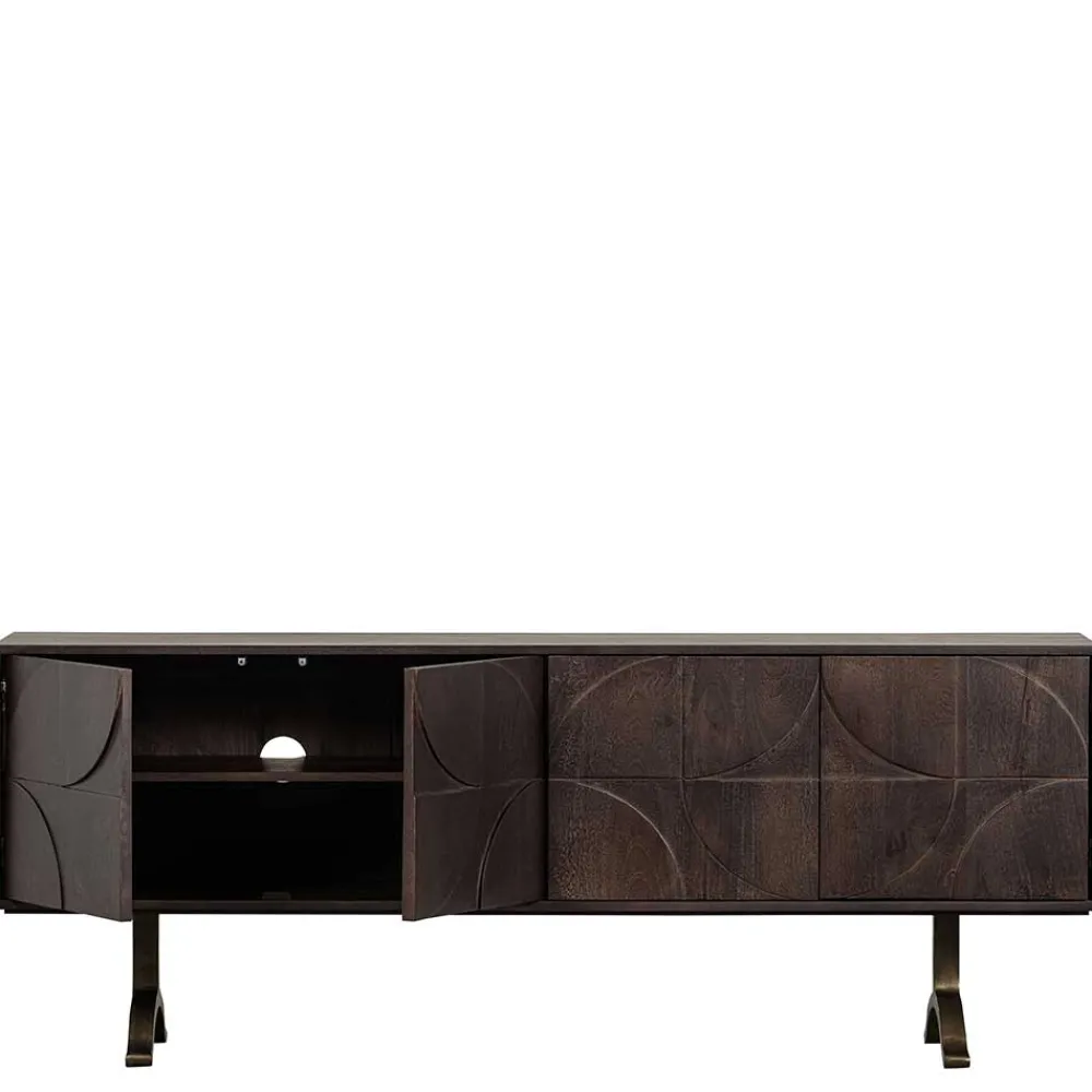 Wohnen Tv & Hifi-Möbel|Tv & Hifi-Möbel*Design Sideboard in Nussbaum aus Mango Holz - Pisino