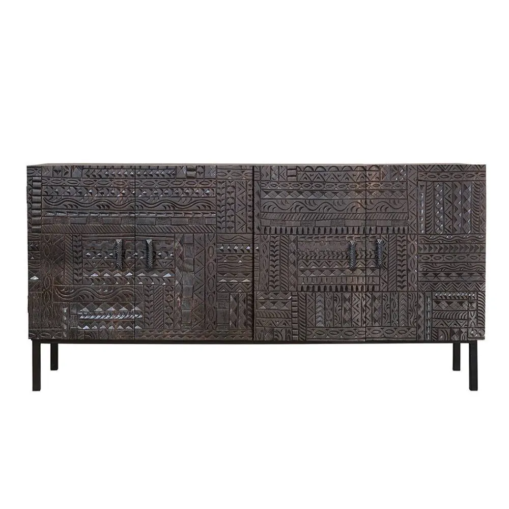 Wohnen Braune Möbel|Küchenschränke*Design Sideboard in Walnuss Braun - Solu