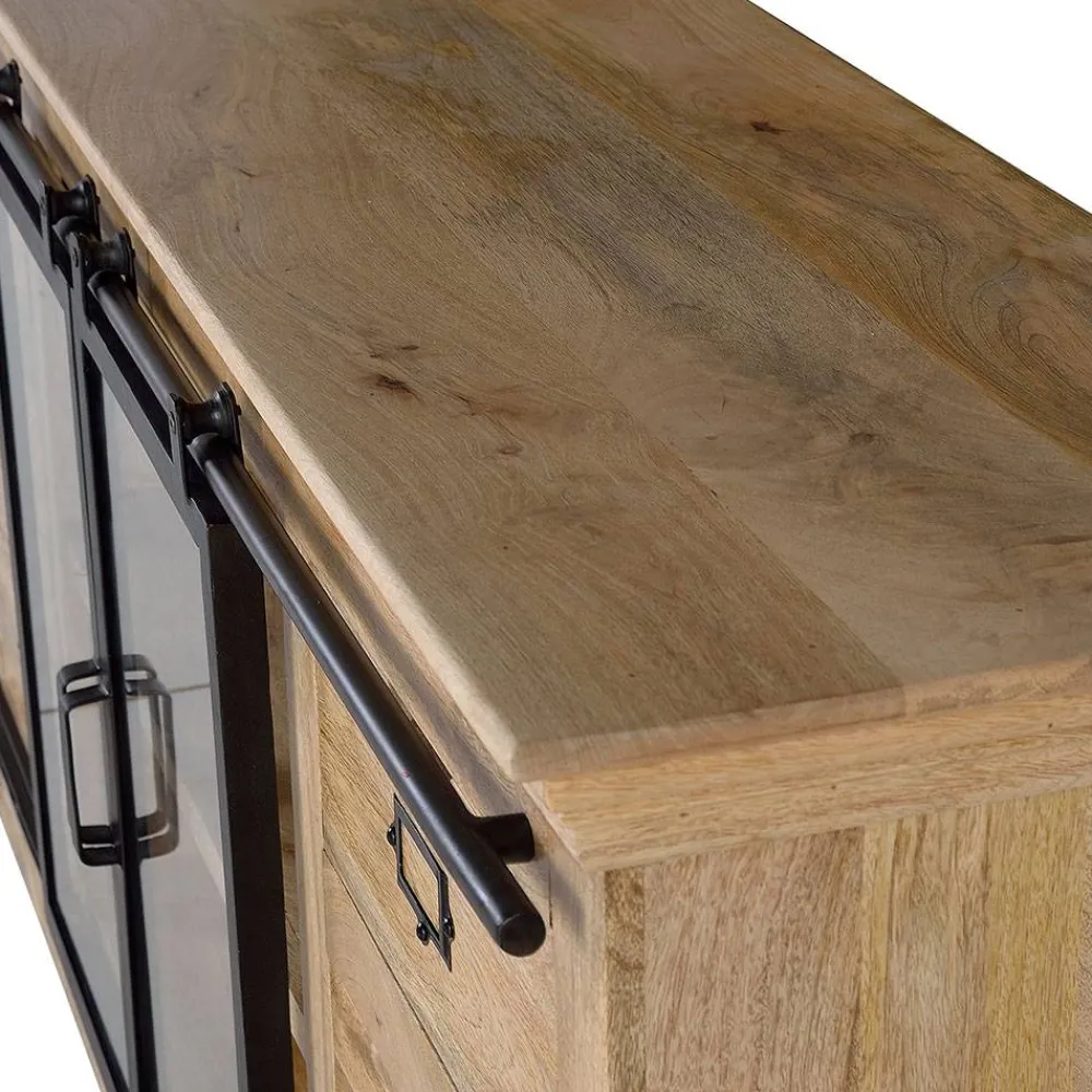 Wohnen Design Sideboard mit Glas Schiebetüren - Draschna