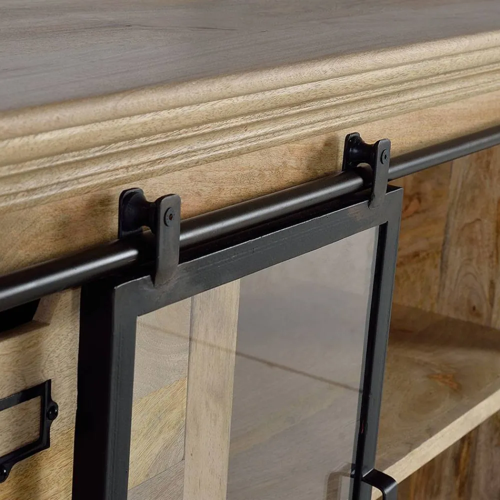 Wohnen Design Sideboard mit Glas Schiebetüren - Draschna