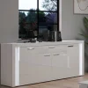 Wohnen Design Sideboard mit LED in Weiß Hochglanz - Gomata