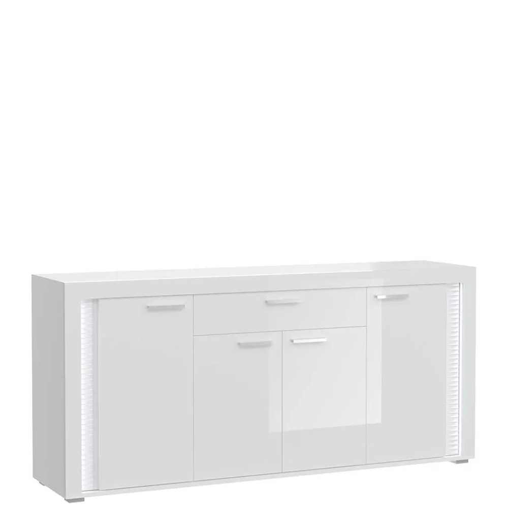 Wohnen Design Sideboard mit LED in Weiß Hochglanz - Gomata