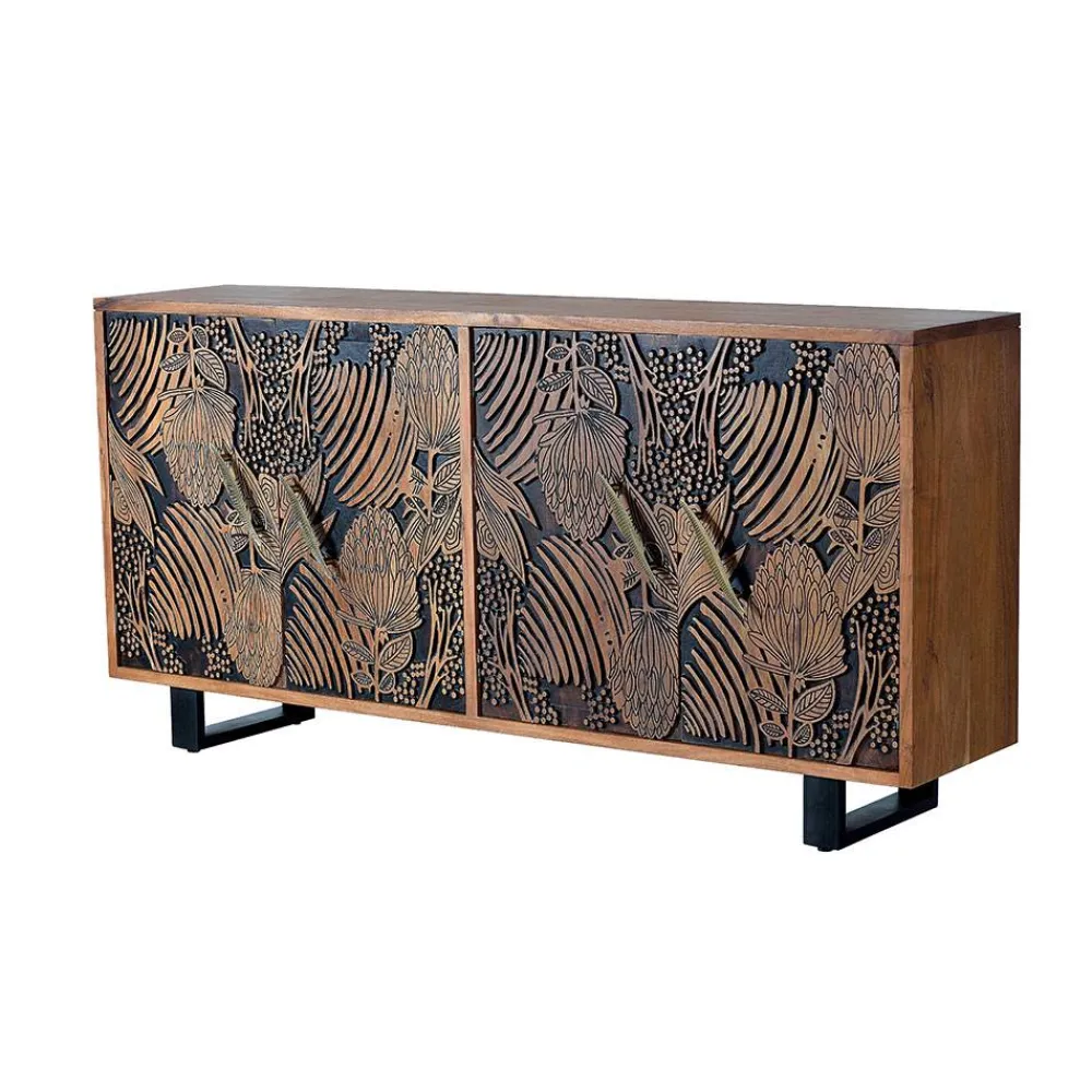 Wohnen Design Sideboard mit Schnitzerei und Lack - Marcel