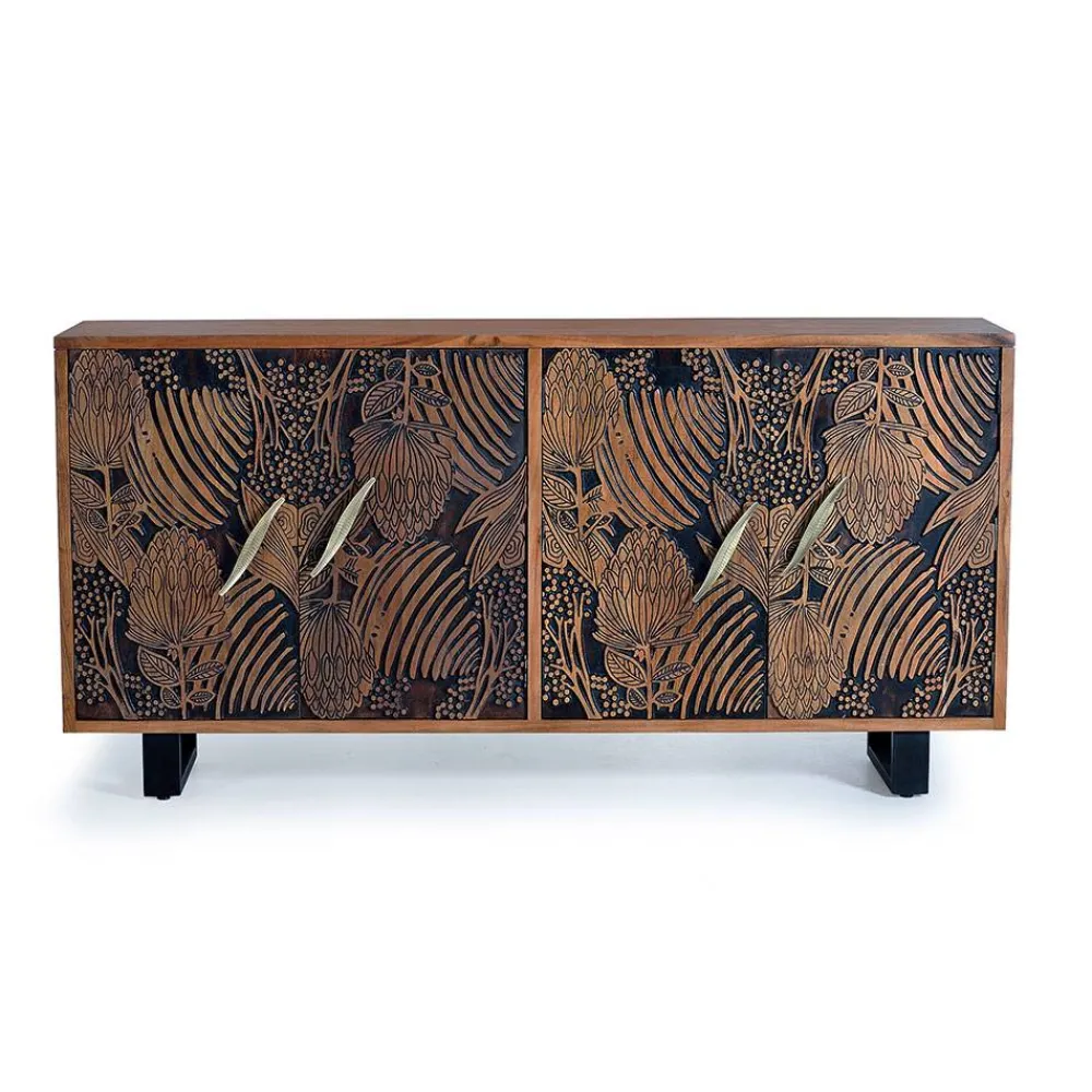 Wohnen Design Sideboard mit Schnitzerei und Lack - Marcel