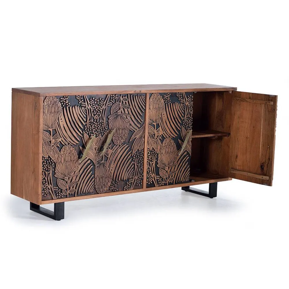 Wohnen Design Sideboard mit Schnitzerei und Lack - Marcel