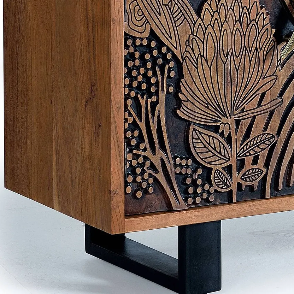 Wohnen Design Sideboard mit Schnitzerei und Lack - Marcel