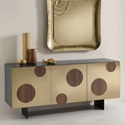 Wohnen Design Sideboard mit Spiegelglas in Bronze - Fino