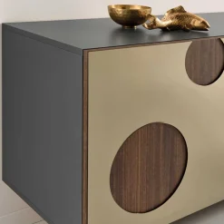 Wohnen Design Sideboard mit Spiegelglas in Bronze - Fino