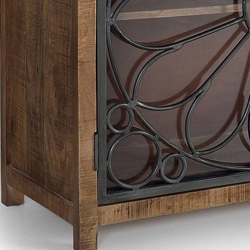 Wohnen Landhausmöbel|Küchenschränke*Design Sideboard mit vier Glas Metalltüren - Everton