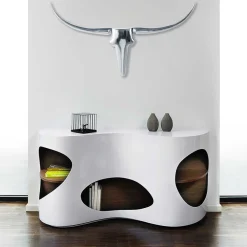 Wohnen Designermöbel*Design Sideboard Regal in Weiß Hochglanz - Scarula