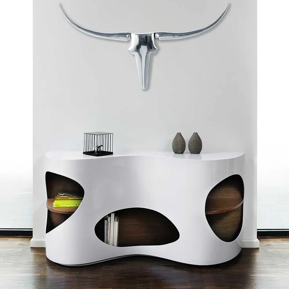 Wohnen Designermöbel*Design Sideboard Regal in Weiß Hochglanz - Scarula