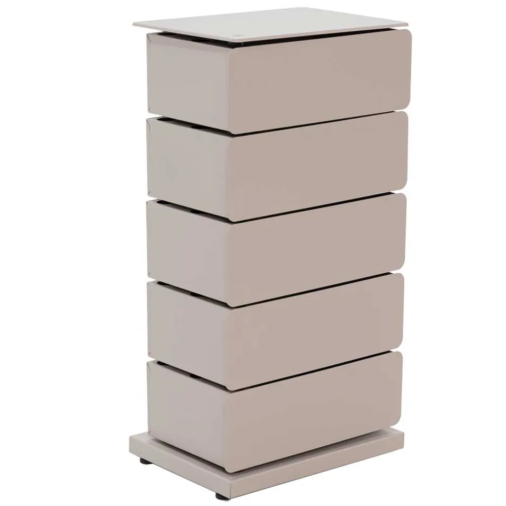 Wohnen Schuhschränke*Design Stahlkommode in Taupe - Gioja