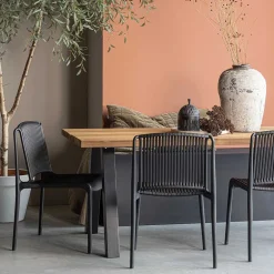 Wohnen Korbmöbel|Gartenstühle*Design Stapelstühle in Schwarz - Live (4er Set)