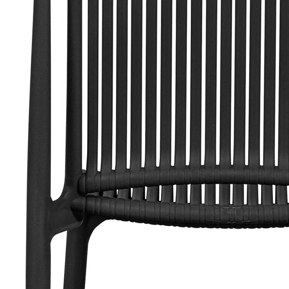Wohnen Korbmöbel|Gartenstühle*Design Stapelstühle in Schwarz - Live (4er Set)