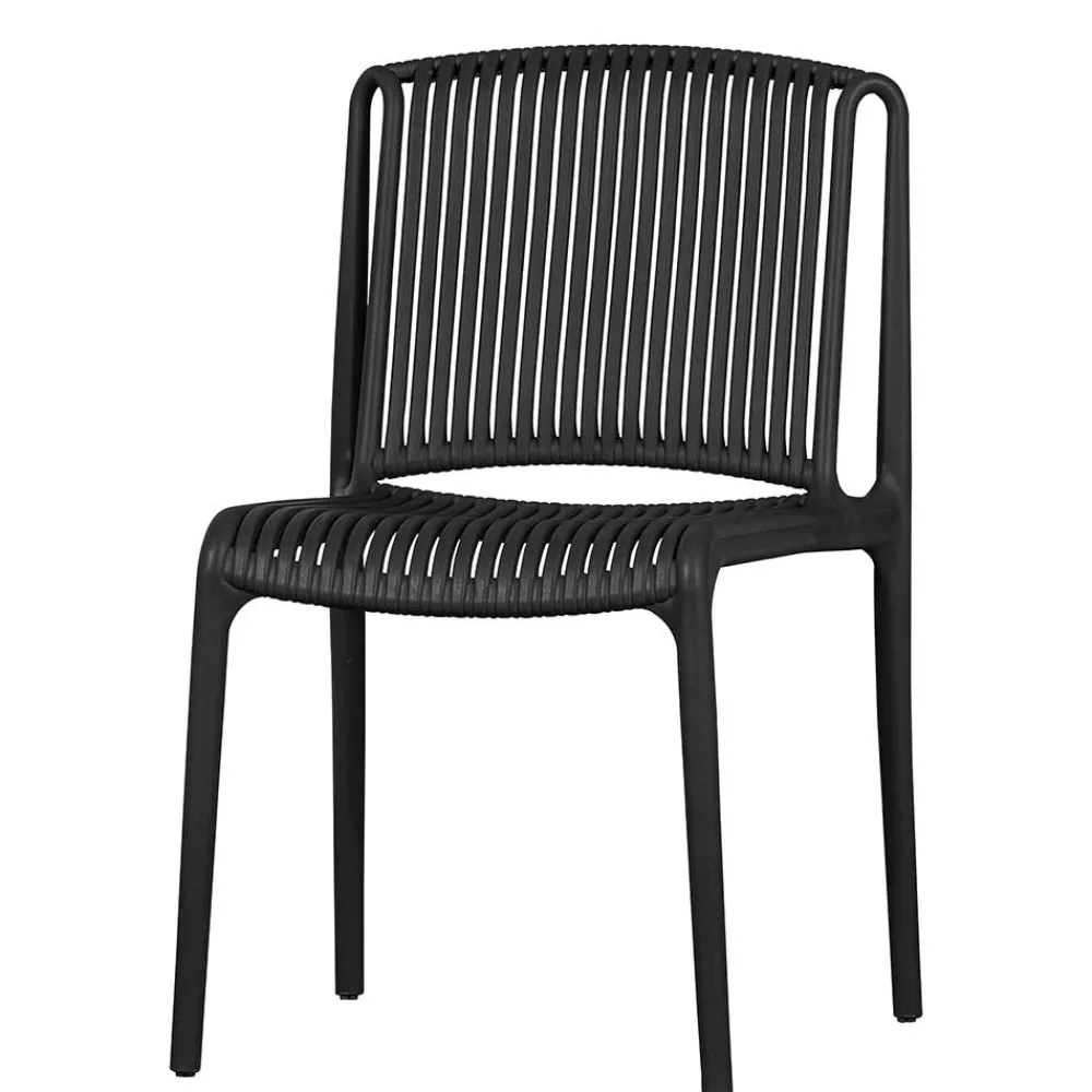 Wohnen Korbmöbel|Gartenstühle*Design Stapelstühle in Schwarz - Live (4er Set)