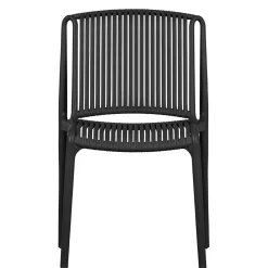 Wohnen Korbmöbel|Gartenstühle*Design Stapelstühle in Schwarz - Live (4er Set)