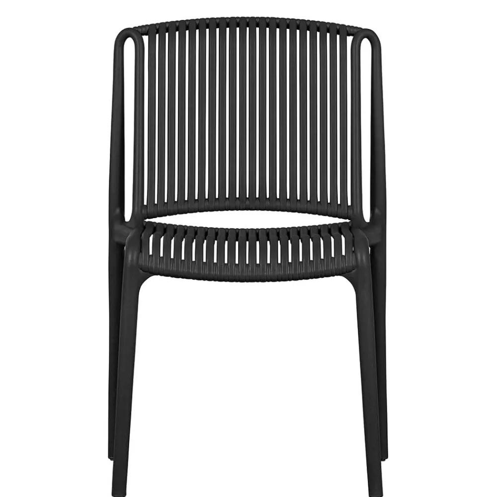 Wohnen Korbmöbel|Gartenstühle*Design Stapelstühle in Schwarz - Live (4er Set)