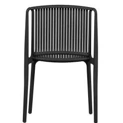 Wohnen Korbmöbel|Gartenstühle*Design Stapelstühle in Schwarz - Live (4er Set)