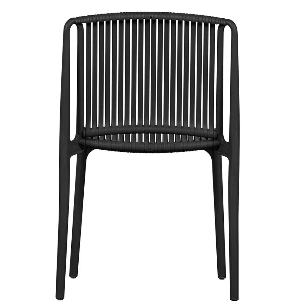 Wohnen Korbmöbel|Gartenstühle*Design Stapelstühle in Schwarz - Live (4er Set)