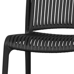 Wohnen Korbmöbel|Gartenstühle*Design Stapelstühle in Schwarz - Live (4er Set)