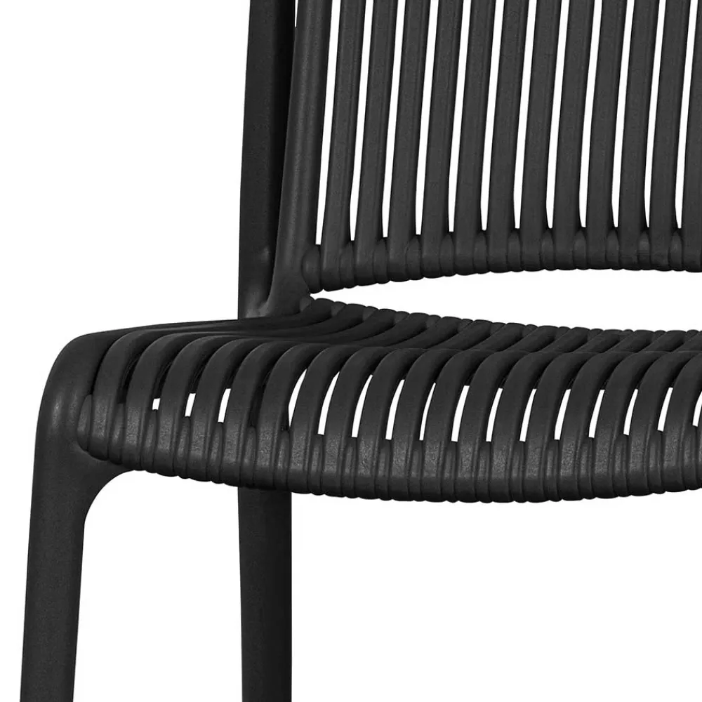 Wohnen Korbmöbel|Gartenstühle*Design Stapelstühle in Schwarz - Live (4er Set)